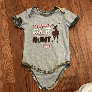 Realtree Red and Gray Baby Onesie
